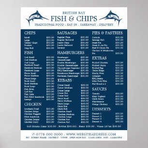 Affiche Menu du restaurant Fish & Chip Shop