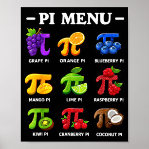 Affiche Menu jour 3,14 professeur de mathématiques symbole