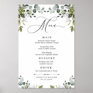 Affiche MENU Mariage Eucalyptus Greenery