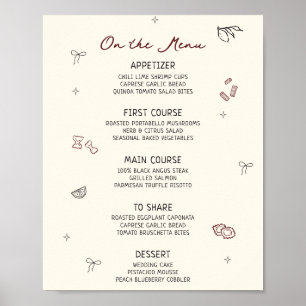 Affiche Menu Marron Irrégulier Dessiné à la Main