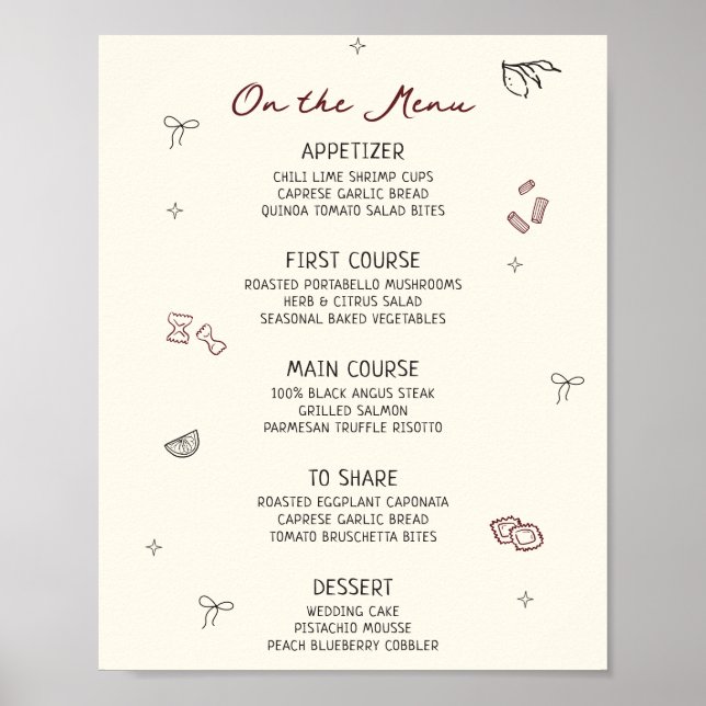 Affiche Menu Marron Irrégulier Dessiné à la Main (Devant)