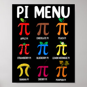 Affiche Menu Pi 3.14 Symbole Pi - Prof de Maths Joyeuse Jo