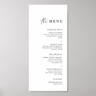 Affiche Menu simple de mariage minimaliste noir et blanc p