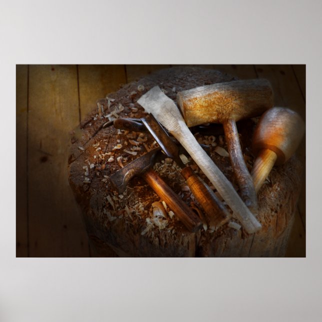Affiche Menuiserie - Outil - Outils pour la sculpture (Devant)