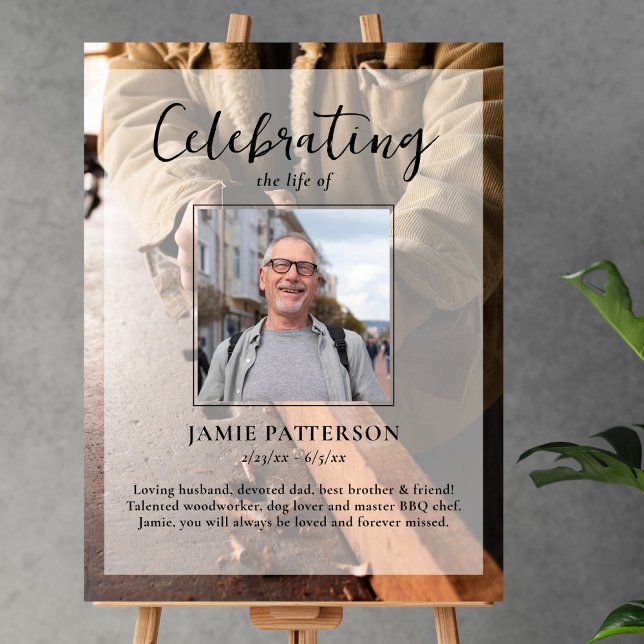 Affiche Menuisier, Photo de funérailles de célébration de  (Créateur téléchargé)