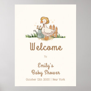 Affiche Meodow Little Duckkling Garden Baby shower Bienven