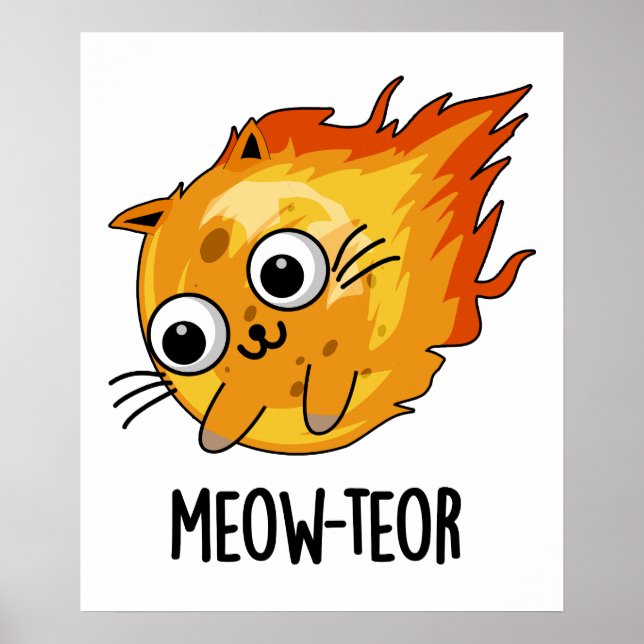 Affiche Meow-teor drôle Meteor Pun (Devant)