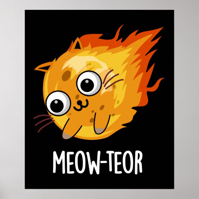 Affiche Meow-teor Funny Meteor Pun Dark BG (Devant)