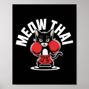 Affiche Meow Thai Muay Thai Boxe Chat Martial Arts Mixed m