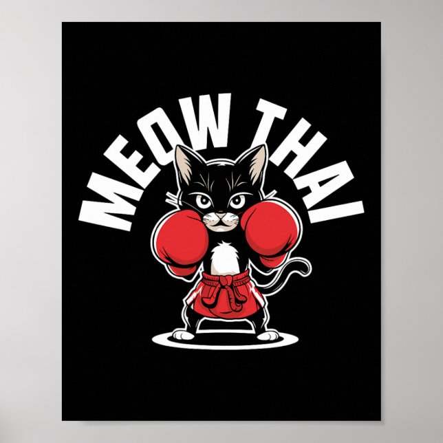 Affiche Meow Thai Muay Thai Boxe Chat Martial Arts Mixed m (Devant)