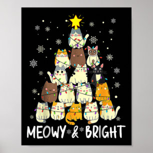 Affiche Meowa Catmas Chat Noël Arbre de Noël Filles Garçon