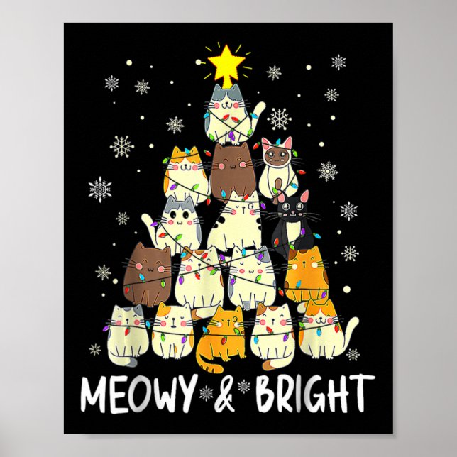 Affiche Meowa Catmas Chat Noël Arbre de Noël Filles Garçon (Devant)