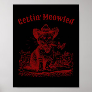 Affiche Meowdy Bachelorette Party Cowgirl Cowboy Chat Brid