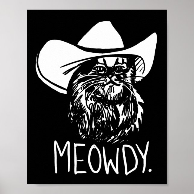 Affiche Meowdy Texas Cat Meme (Devant)