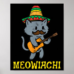 Affiche Meowiachi Chat Mariachi Funny Cinco De Mayo Mexiqu