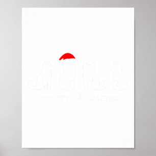 Affiche Meowo Catmas Chat Noël Cute Kitten Chats Père Noël