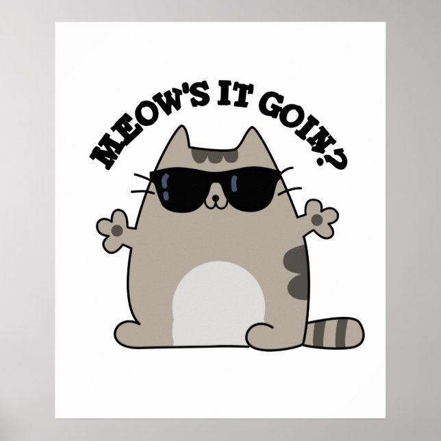Affiche Meow's It Goin Funny Cat Pun (Devant)