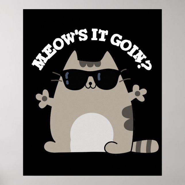 Affiche Meow's It Goin Funny Chat Pun Dark BG (Devant)