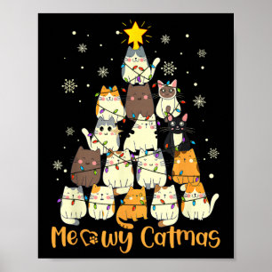 Affiche Meowy Catmas Chat Arbre de Noël Xmas Filles Garçon