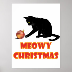 Affiche Meowy Christmas Funny Chat