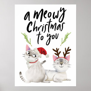 Affiche Meowy Christmas Funny Kitty Cat