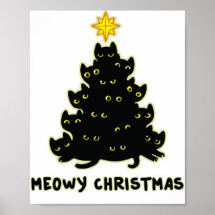 Affiche Meowy Christmas Tree Black Cat Sweatshirt