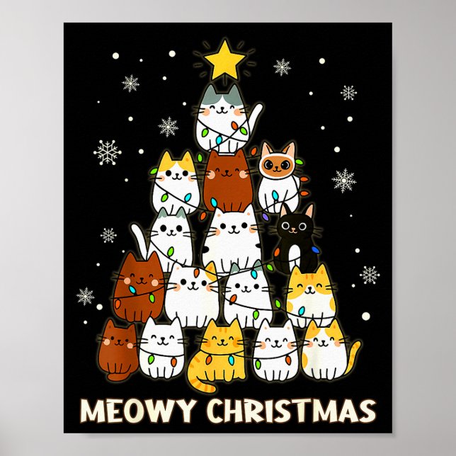 Affiche Meowy Christmas Tree Merry Catmas Cat Lover For Me (Devant)