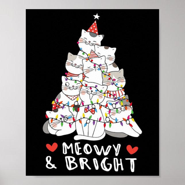 Affiche Meowy Et Brillant Chat Tree Cute Animal Kitten Chr (Devant)