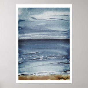 Affiche Mer à la tombée de la nuit