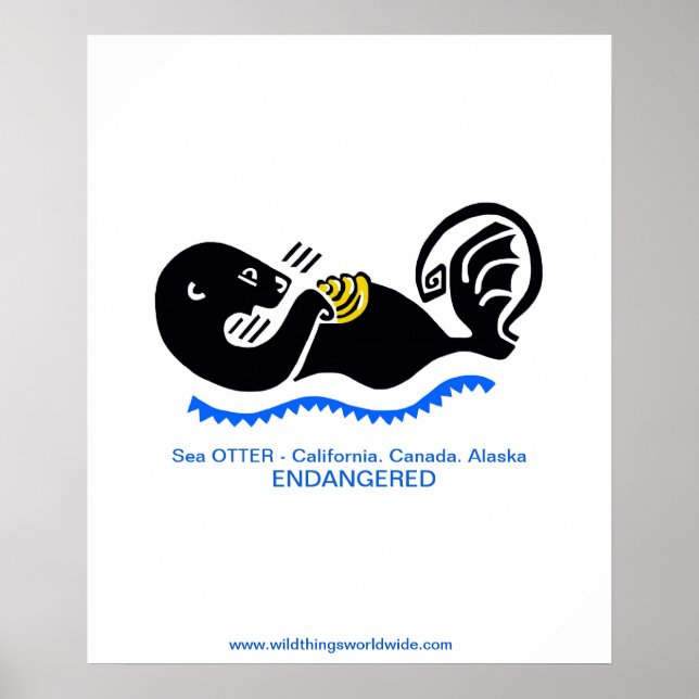 Affiche Mer cool OTTER - Animal en voie de disparition - (Devant)