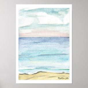 Affiche Mer couleur pastel