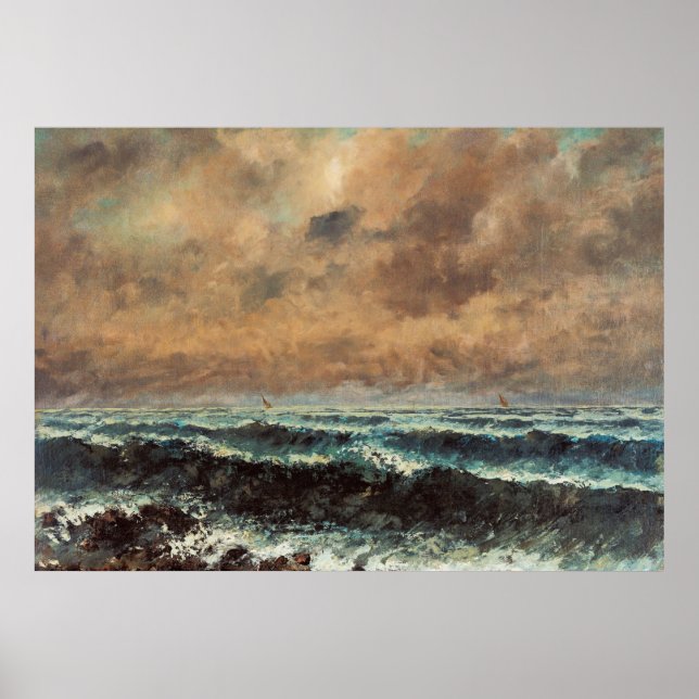 Affiche Mer d'automne – Gustave Courbet (Devant)