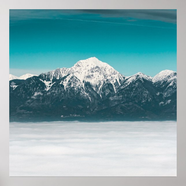 Affiche Mer de brouillard sous la montagne (Devant)