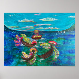 Affiche Mer de Fleur - Om Peinture en toile