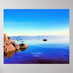 Affiche Mer de Galilée, Israël photographie panoramique