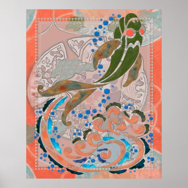 Affiche Mer de la Paix Art populaire asiatique (Devant)