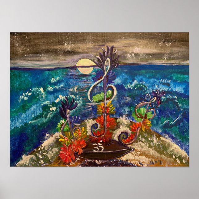 Affiche Mer d'Harmonie - Om Peinture en toile (Devant)