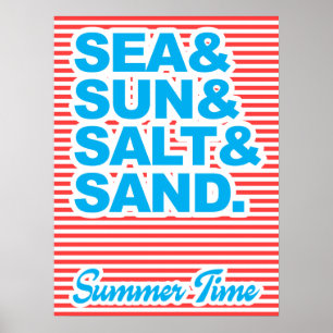 Affiche Mer et Soleil et Sel et Sable, Heure d'été