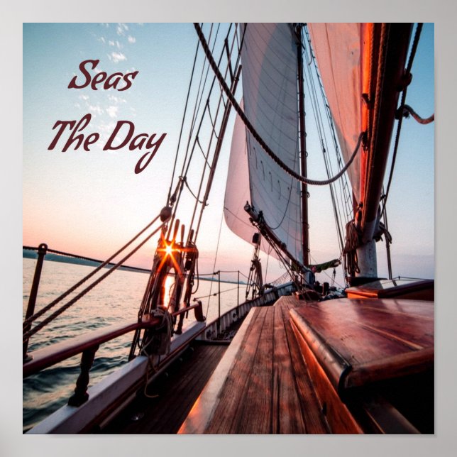 Affiche Mer Le Jour La Voile Bateau Océan (Devant)