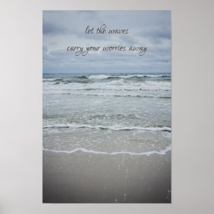 Affiche Mer majestueuse avec des vagues sous un ciel orage