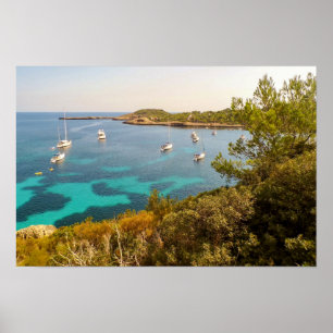 Affiche Mer Méditerranée & Yachts, Portinatx, Ibiza