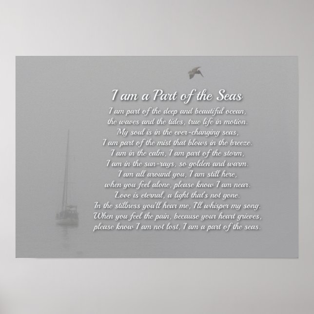 Affiche Mer Océan Spirituel Sympathy Mémorial Voilier