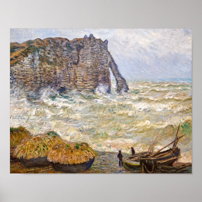 Affiche Mer orageuse à É tretat | Monet | (Devant)