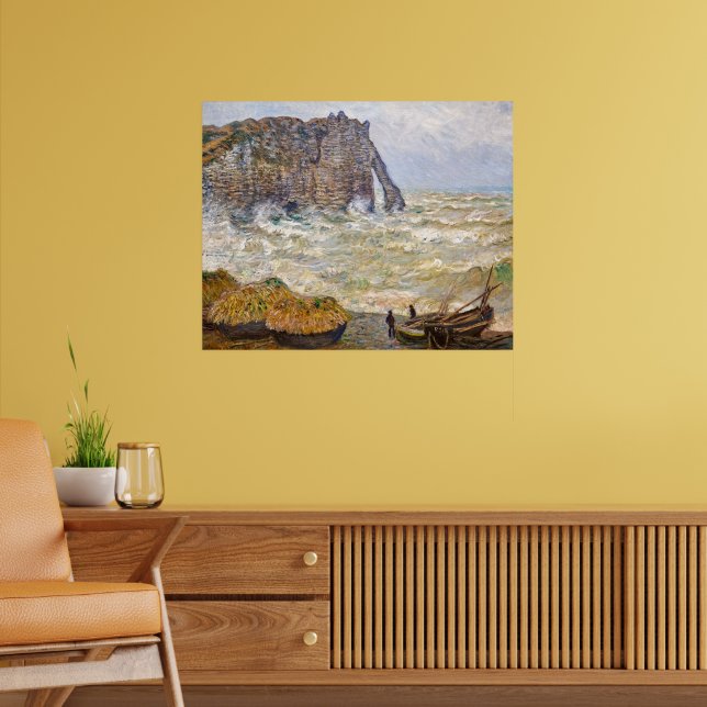Affiche Mer orageuse à Étretat | Monet | (Salon 2)