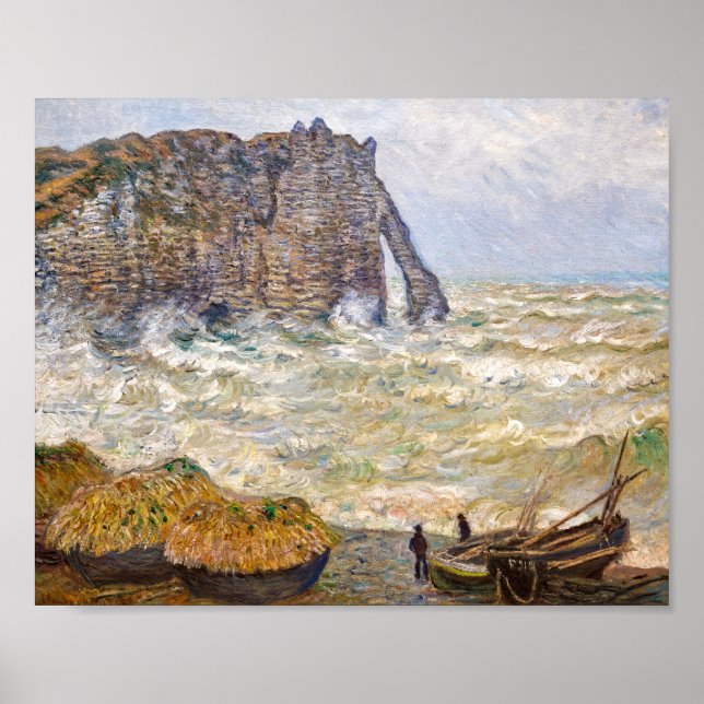 Affiche Mer orageuse à Étretat | Monet | (Devant)