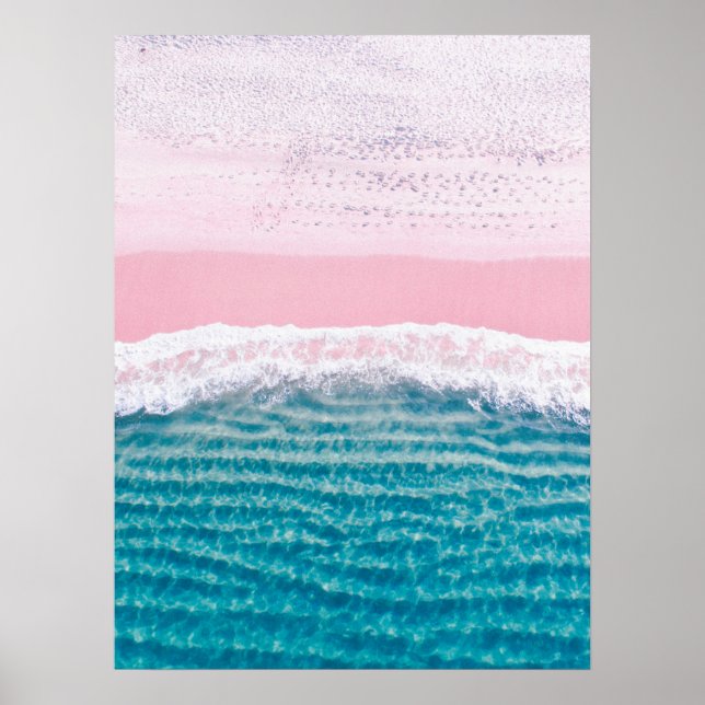 Affiche Mer turquoise de sable rose (Devant)