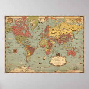 Affiche Mercator Map of the World