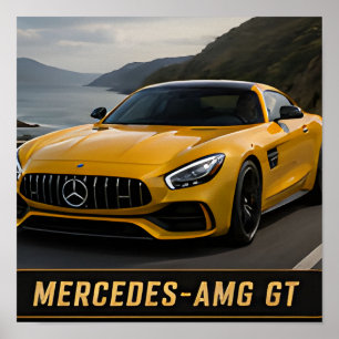 Affiche Mercedes-AMG GT Voiture de Performance Allemande M