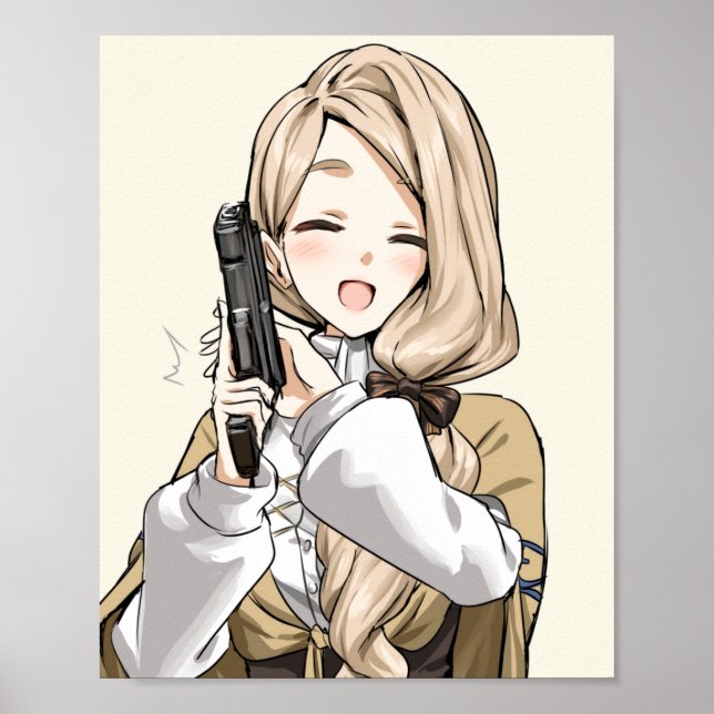 Affiche Mercedes avec pistolet (Devant)