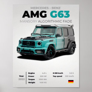 Affiche Mercedes-Benz AMG G63 MANSORY Algorithmic Fade Ext
